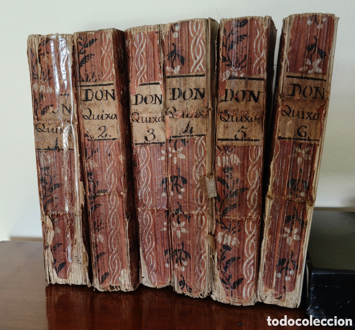 Libros antiguos: Don Quijote de la Mancha. Edici&oacute;n Completa 6 Tomos - Barcelona, Imprenta de Sierra y Mart&iacute; (1808) -