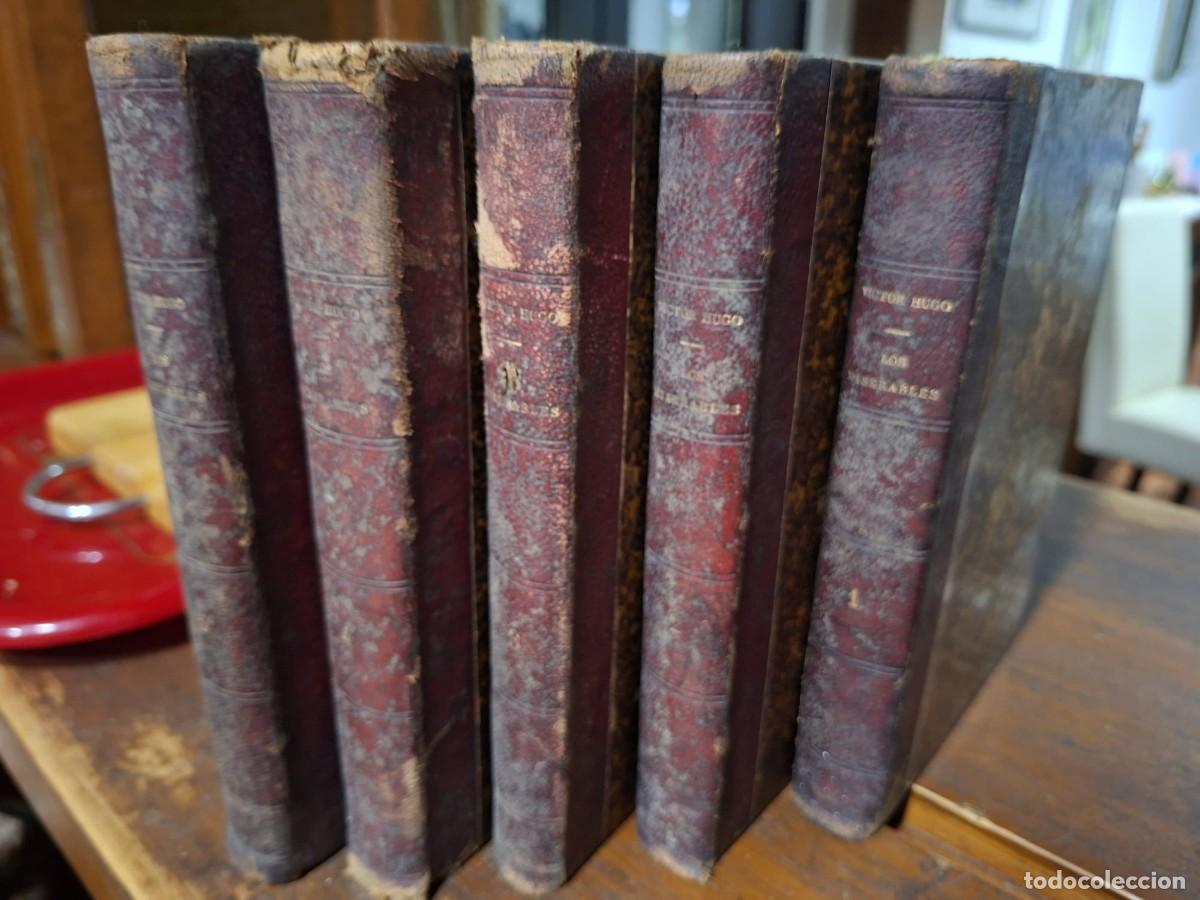 Libros antiguos: LOS MISERABLES - V&Iacute;CTOR HUGO - 5 TOMOS COMPLETO - URBANO MANINI EDITOR - MADRID 1877