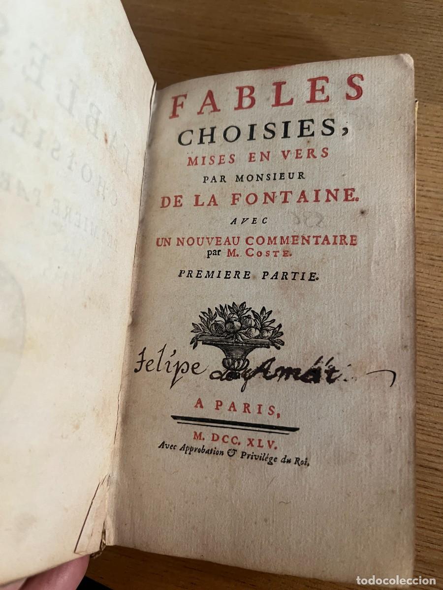 Libros antiguos: Fables Choisies La Fontaine