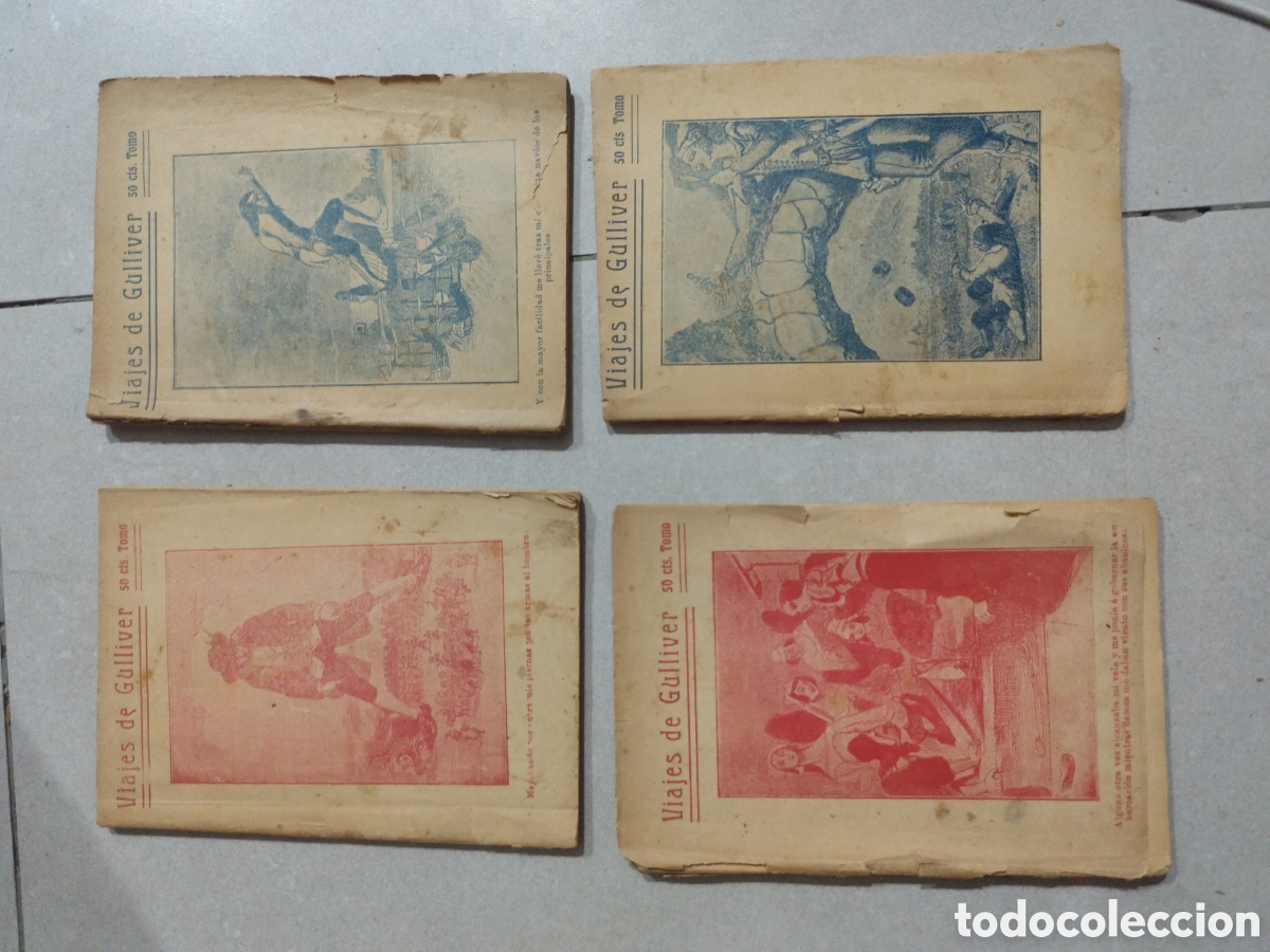 Libros antiguos: Colecci&oacute;n Completa 4 Tomos: Viajes de Gulliver (Madrid, c. 1910-1920)