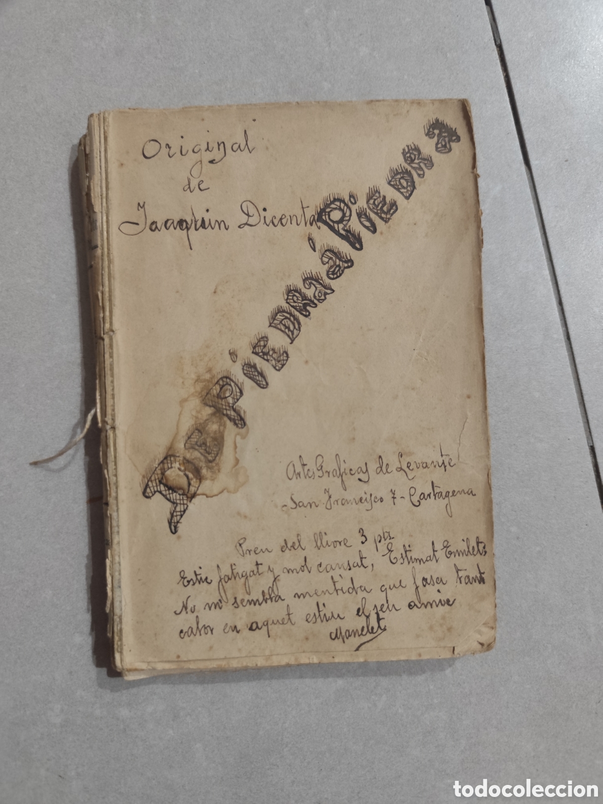 Libros antiguos: RARIDAD 1905: &rdquo;De piedra a piedra&rdquo; &ndash; Joaqu&iacute;n Dicenta (1&ordf; Edici&oacute;n)