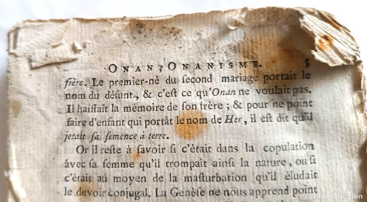 Libros antiguos: Onanismo, Population&hellip; Raro libro antiguo para restaurar de Voltaire (Hacia 1774).