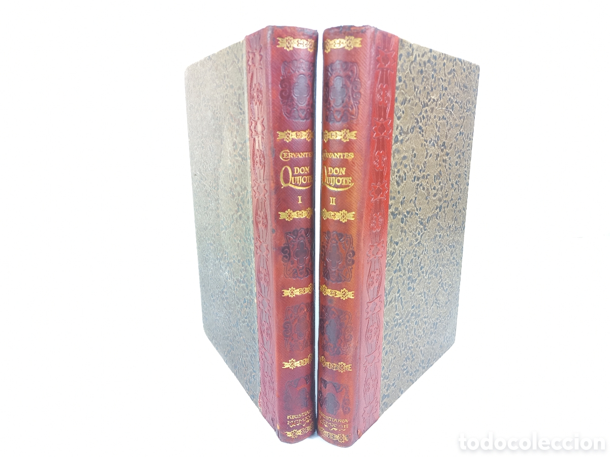 Libros antiguos: Den skarpsindige adelsmand Don Quijote av La Mancha. Miguel de Cervantes Saavedra. Kristiana, 1916.