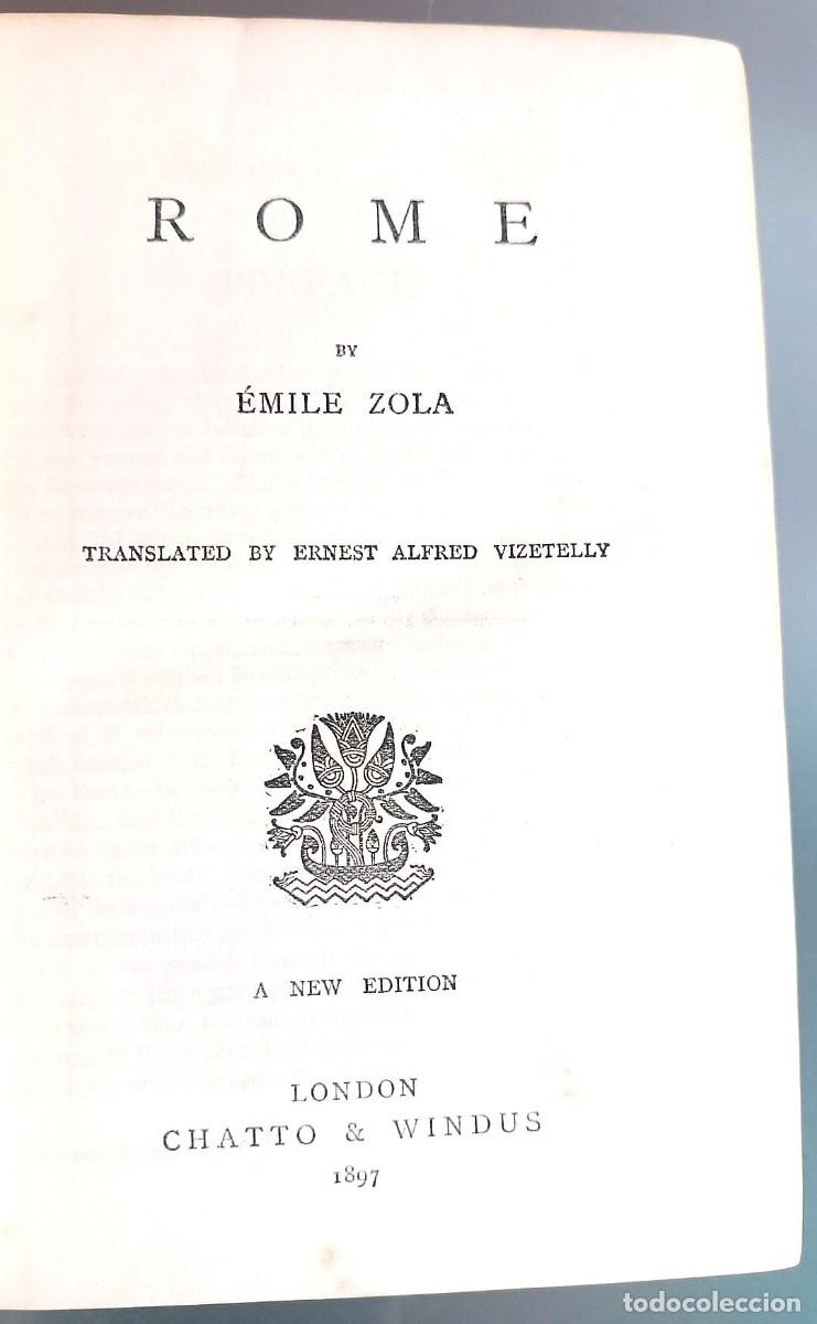 Libros antiguos: A&ntilde;o 1897: Libro de Emile Zola: Roma. - Foto 3