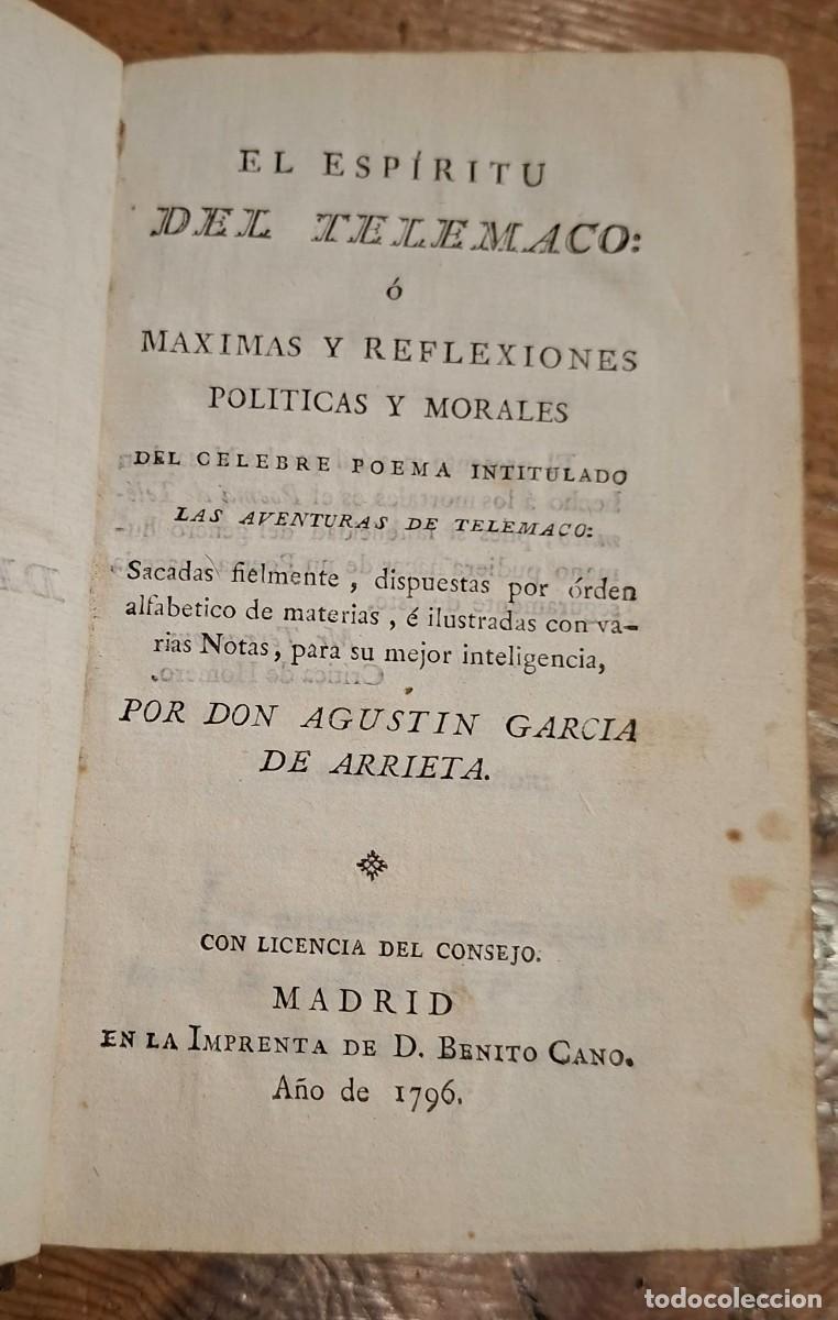 Libros antiguos: EL ESP&Iacute;RITU DEL TELEMACO: &Oacute; MAXIMAS Y REFLEXIONES POLITICAS Y MORALES