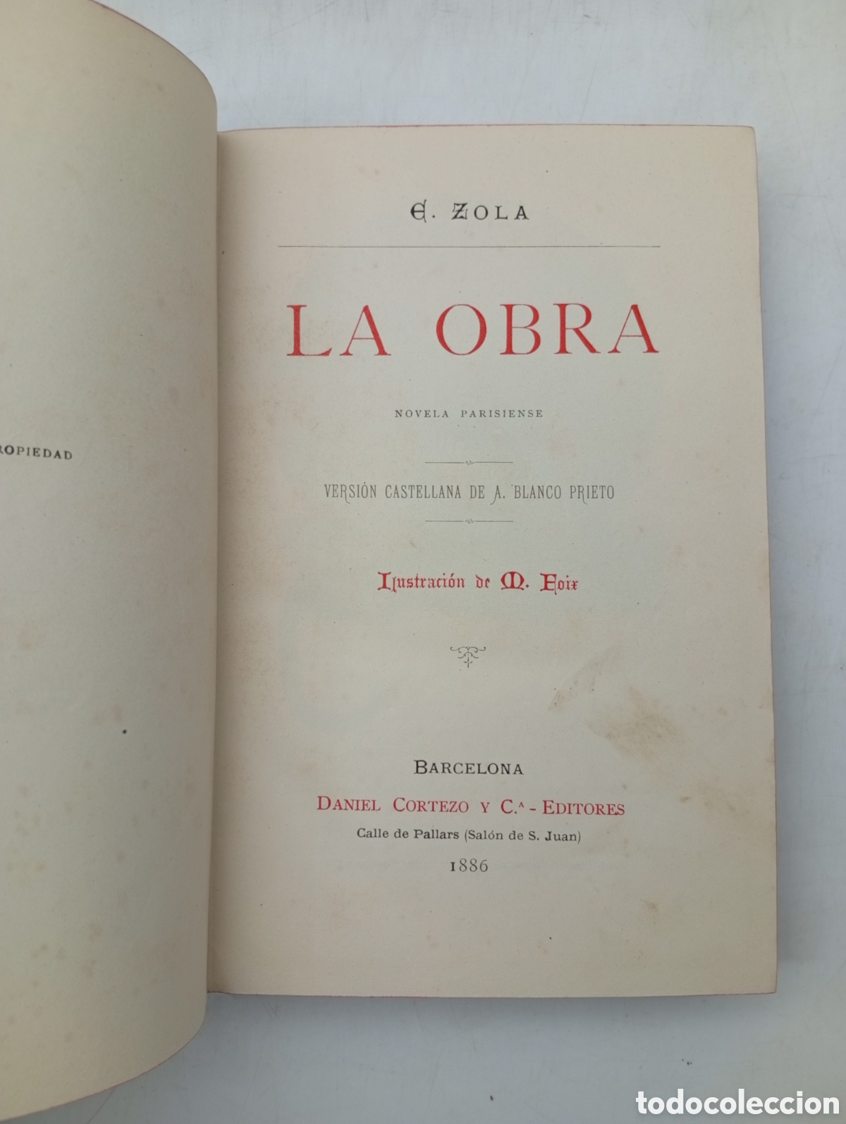 Libros antiguos: La obra Emilio Zola 1886 - Foto 2