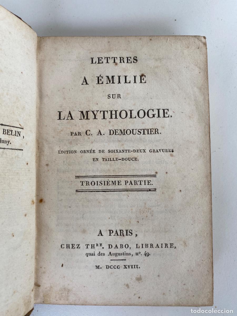 Libros antiguos: LETTRES A EMILIE SUR LA MYTHOLOGIE DEMOUSIER TROISIEME ET QUATRIIEME PARTIE PARTIE 1818