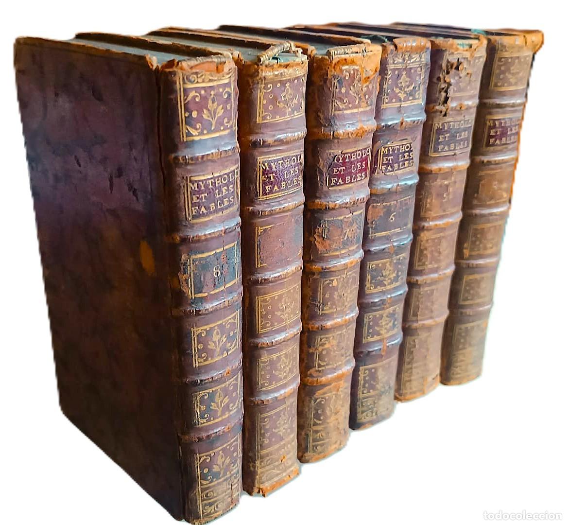Libros antiguos: 1764 La Mitolog&iacute;a y F&aacute;bulas Explicadas Por La Historia. 6 tomos. Juegos ol&iacute;mpicos. siglo XVIII