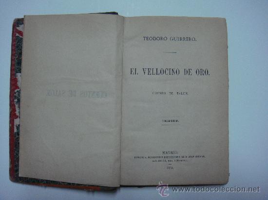 Libros antiguos: EL VELLOCINO DE ORO. Teodoro Guerrero - Foto 1