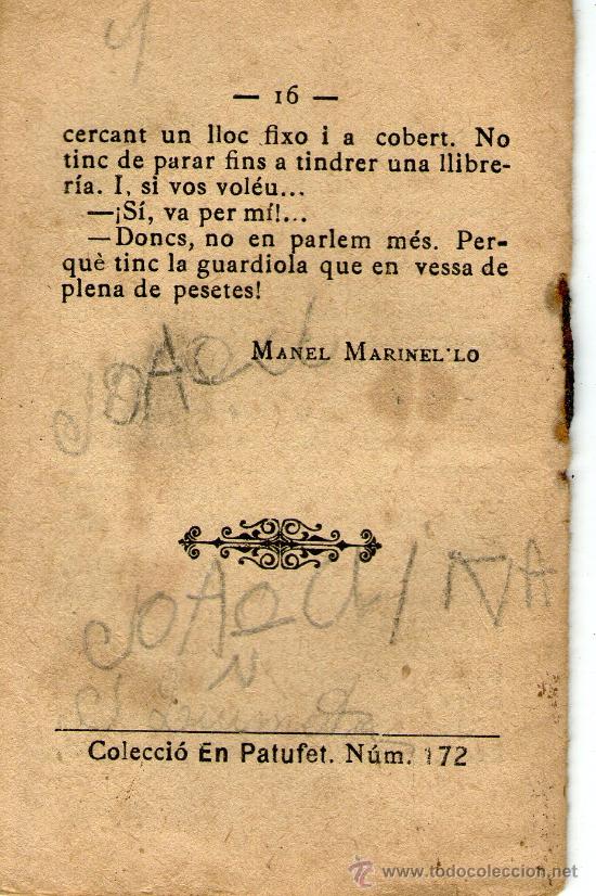 Libros antiguos: coleccio en patufet num. 172 la guardiola - Foto 2