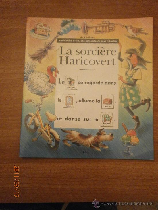 Libros antiguos: CUENTO CON PEGATINAS  EN INGLES - LA SORCIERE HARICOVERT- - Foto 1