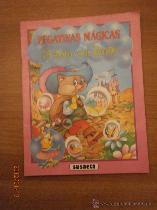 Libros antiguos: PEGATINAS MAGICAS - EL GATO CON BOTAS -- SUSAETA - Foto 1
