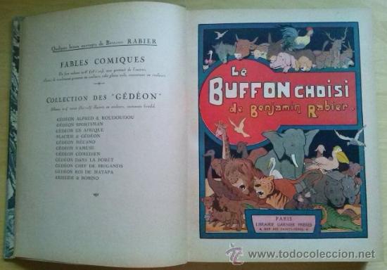 Libros antiguos: LE BUFFON CHOISI. BENJAMIN RABIER. GARNIER FRERES (1932) - Foto 1