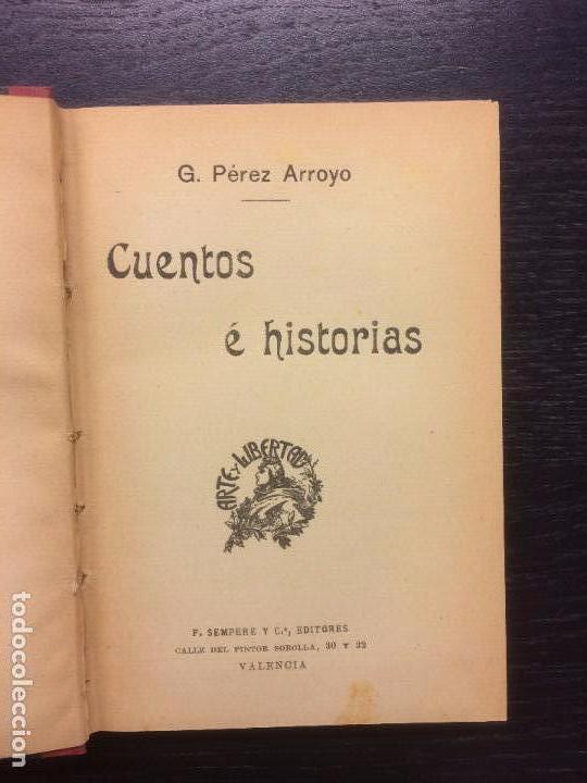 Libros antiguos: CUENTOS E HISTORIAS, G. PEREZ ARROYO - Foto 1