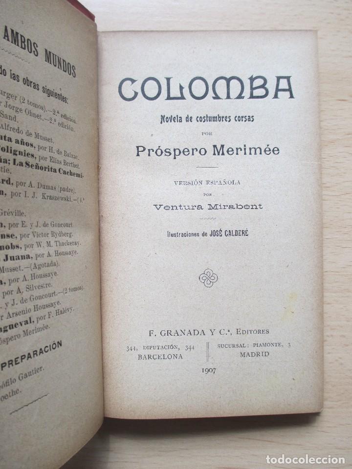 Libros antiguos: Colomba (Novela de costumbres corsas), de Pr&oacute;spero Merim&eacute;e - Foto 5