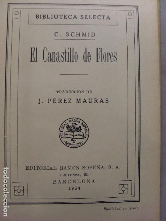 Libros antiguos: EL CANASTILLO DE FLORES/ Cristobal Schmid / Biblioteca Selecta 1934 - Foto 2