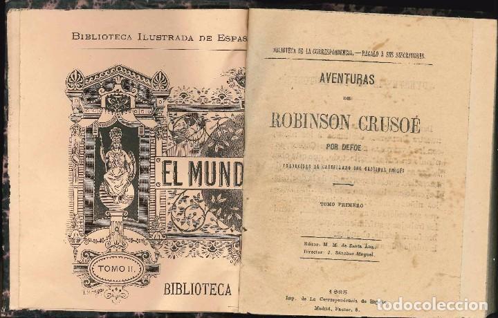 Libros antiguos: AVENTURAS DE ROBINSON CRUSOE 1885 - Foto 1