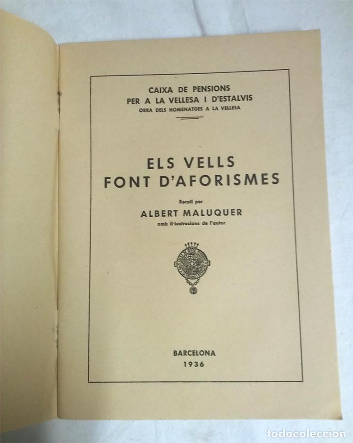 Libros antiguos: Els Vells font dAforismes any 36 - Foto 2