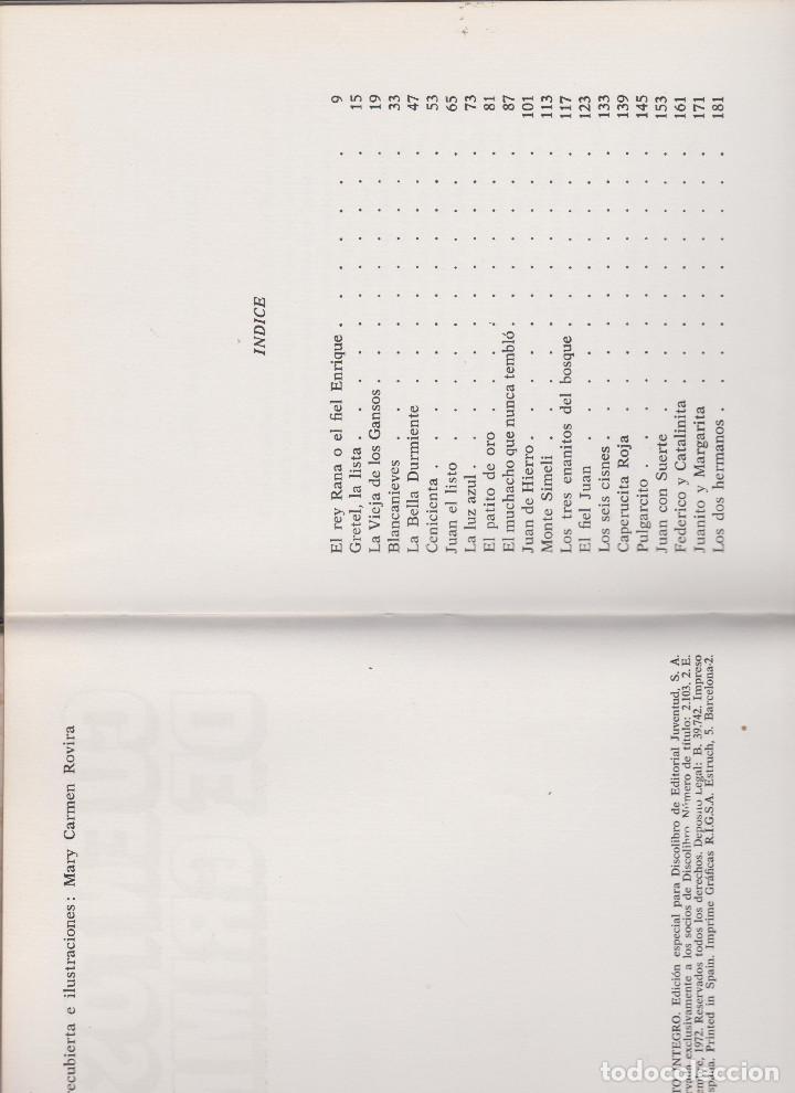 Libros antiguos: CUENTOS DE GRIMM. EDITORIAL JUVENTUD, S.A.1972 - Foto 2