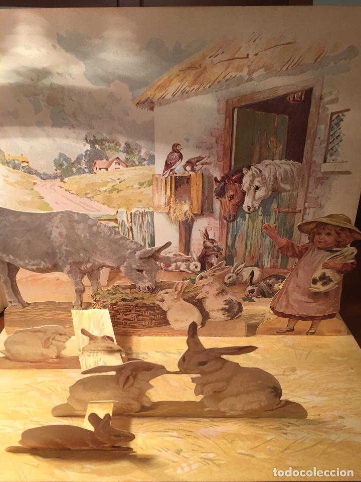 Libros antiguos: Cuentos de Animales una reproduccion de un antiguo libro de Ernest Nister dioramas - Foto 5 - 161011142