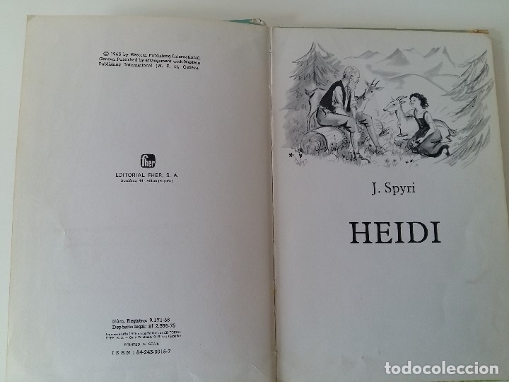 Libros antiguos: Heidi. Editorial Fher. - Foto 2