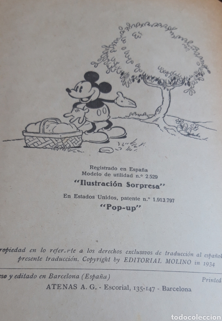 Libros antiguos: Mini y el Pato Moby- Walt Disney- Editorial Molino- 1934 Cuento troquelado con desplegables a color. - Foto 4 - 182378300