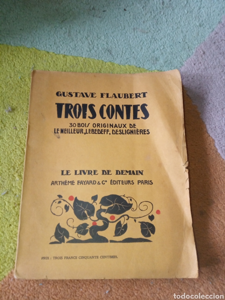 Libros antiguos: Trois contes Gustave Flaubert - Foto 1