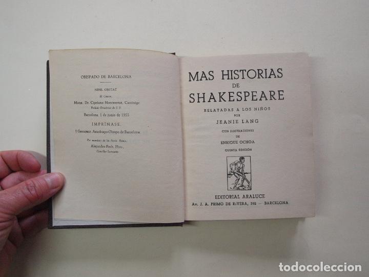 Libros antiguos: MÁS HISTORIAS DE SHAKESPEARE - LAS OBRAS MAESTRAS AL ALCANCE DE LOS NIÑOS Nº 18 - COL. ARALUCE 1956 - Foto 3 - 199838303
