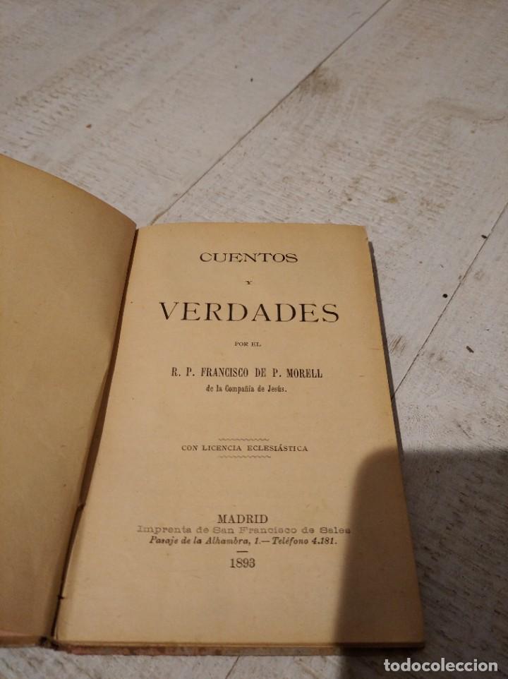 Libros antiguos: Cuentos y verdades. P.morell - Foto 2