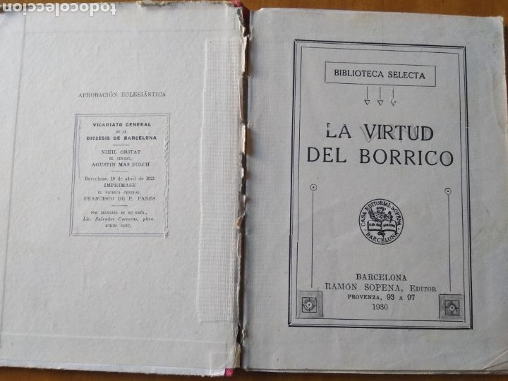Libros antiguos: La virtud del borrico. Biblioteca Selecta - Foto 2
