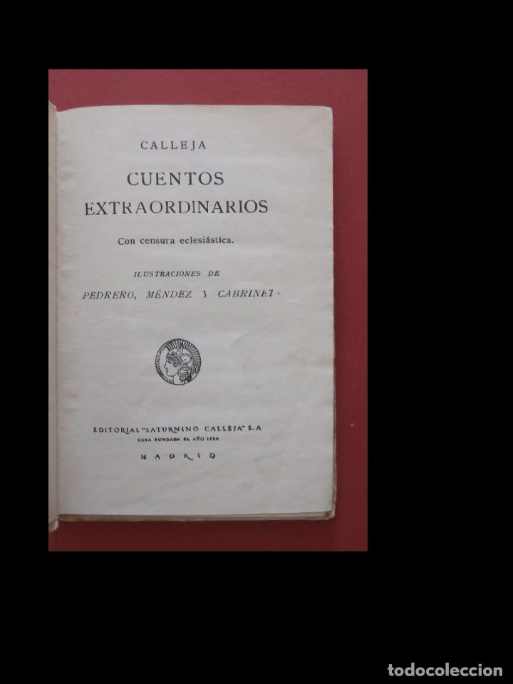 Libros antiguos: Cuentos extraordinarios. Calleja - Foto 2