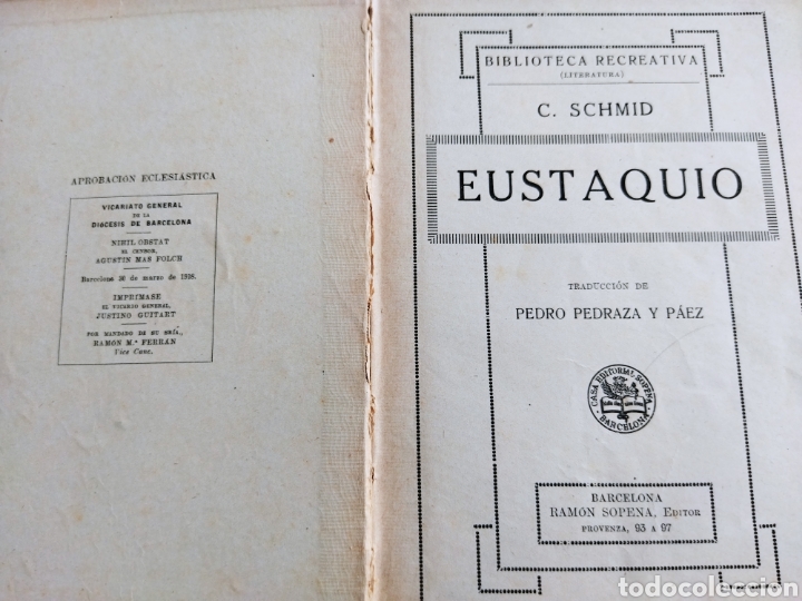 Libros antiguos: Eustaquio .C.Schmid 1918 - Foto 2