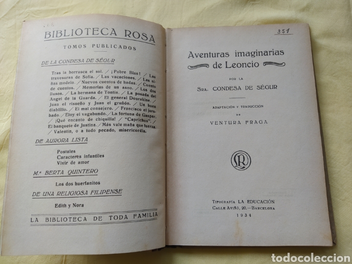 Libros antiguos: AVENTURAS IMAGINARIAS DE LEONCIO - Foto 2