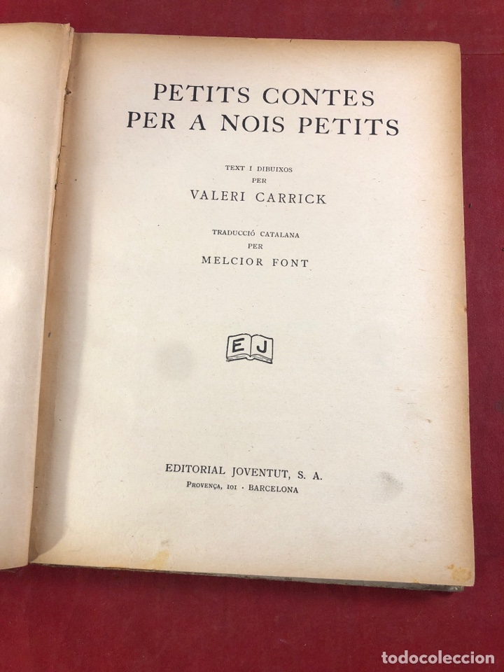 Libros antiguos: PETITS CONTES PER A NOIS PETITS 1a edici&oacute;n - Foto 2