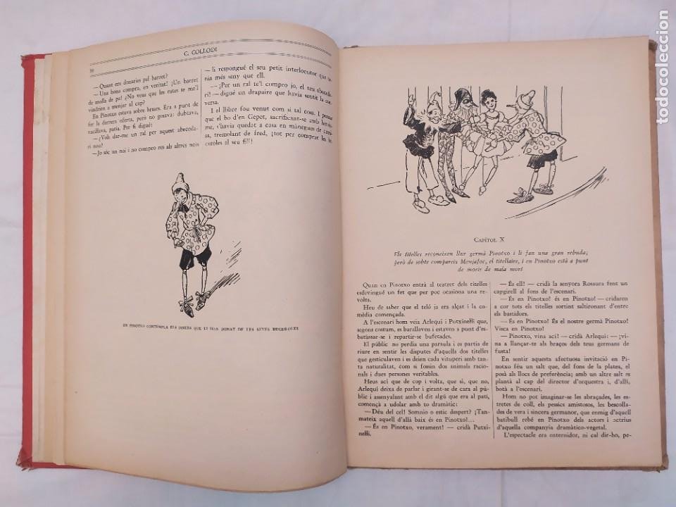Libros antiguos: Les aventures den pinotxo. C. Collodi. 1a edición, 1934. Ed. Joventut. Barcelona. Pinocho. - Foto 9 - 302594613