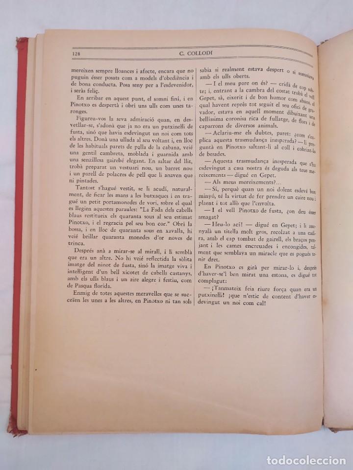 Libros antiguos: Les aventures den pinotxo. C. Collodi. 1a edición, 1934. Ed. Joventut. Barcelona. Pinocho. - Foto 14 - 302594613