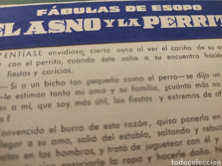 Libros antiguos: F&aacute;bulas de Esopo . n12 El asno y la perrita - Foto 3