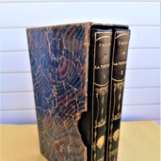 Libros antiguos: 2 TOMOS,FABULAS DE LA FONTAINE,SIGLO XIX,AÑO 1885,ENCUDERNACION DE LUJO DE FLAMMARION VAILLANT,ESOPO