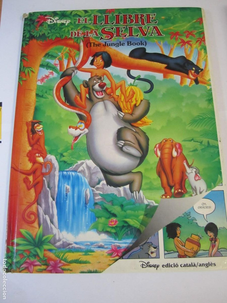Libros antiguos: &rdquo;El llibre de la selva&rdquo; ingles y catalan Disney - Foto 1
