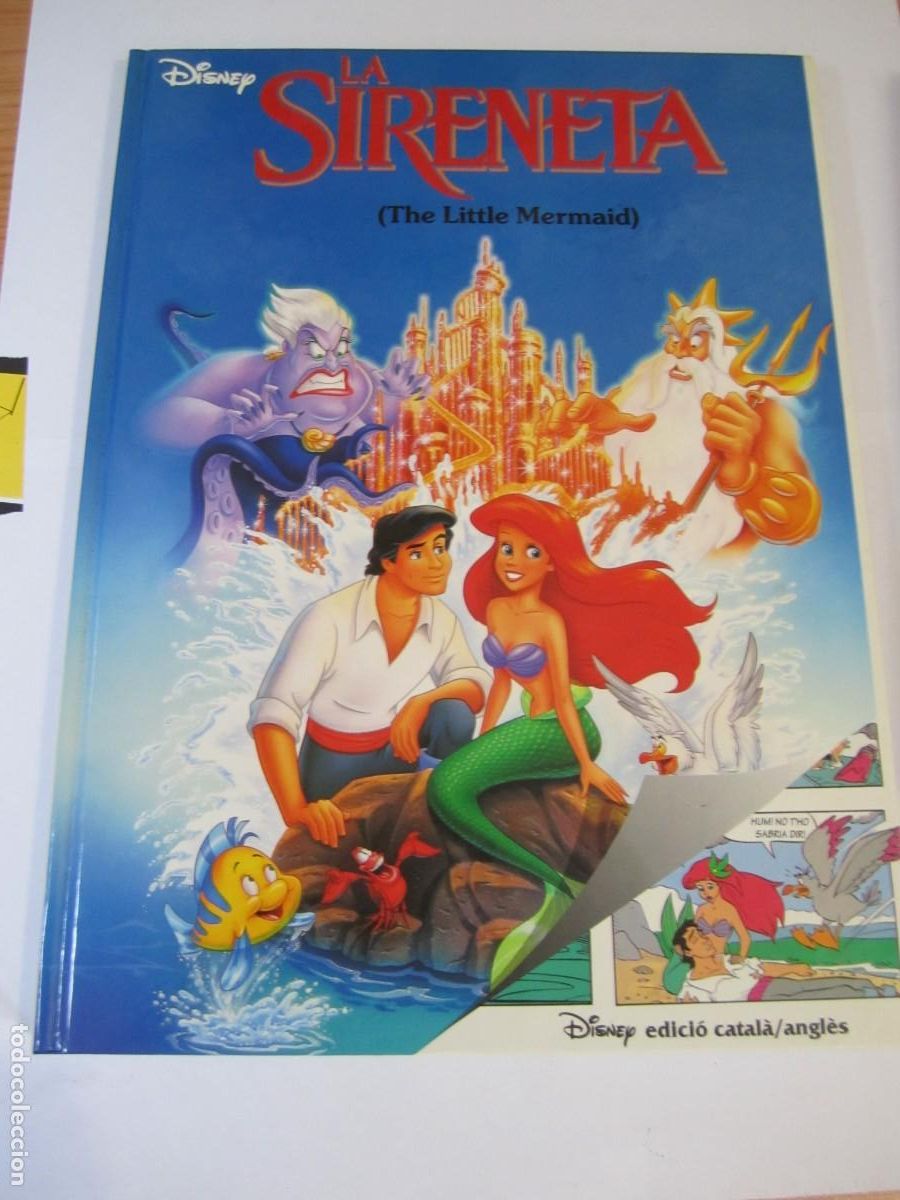 Libros antiguos: &rdquo;La sireneta&rdquo; ingles y catalan Disney - Foto 1