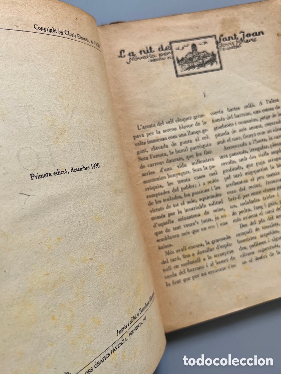 Libros antiguos: LA NIT DE SANT JOAN, CLOVIS EIMERIC. Edicions Mentora, 1930 - Foto 5