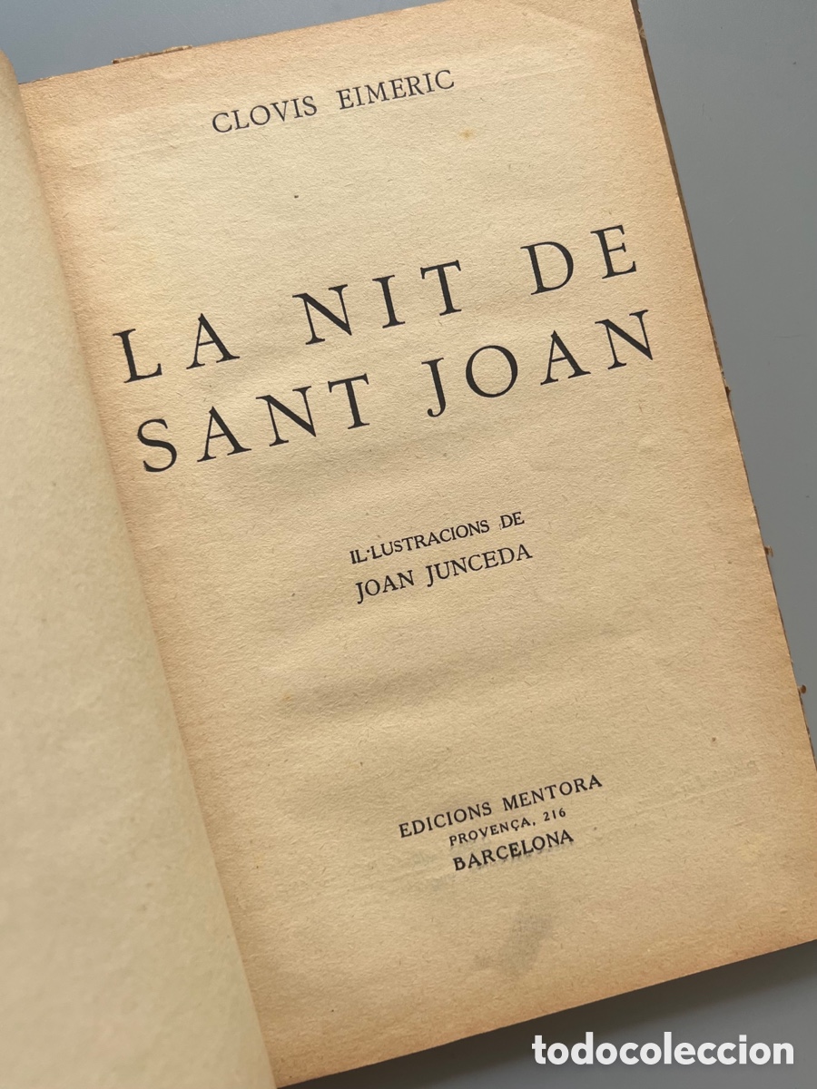 Libros antiguos: LA NIT DE SANT JOAN, CLOVIS EIMERIC. Edicions Mentora, 1930 - Foto 3