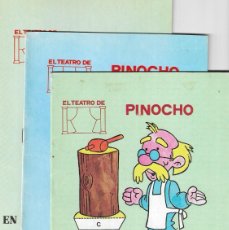 Libros antiguos: EL TEATRO DE PINOCHO - COLECCIÓN CUENTO VIVO Nº 1,2,3 - EDT. MUNDESA, 1986.