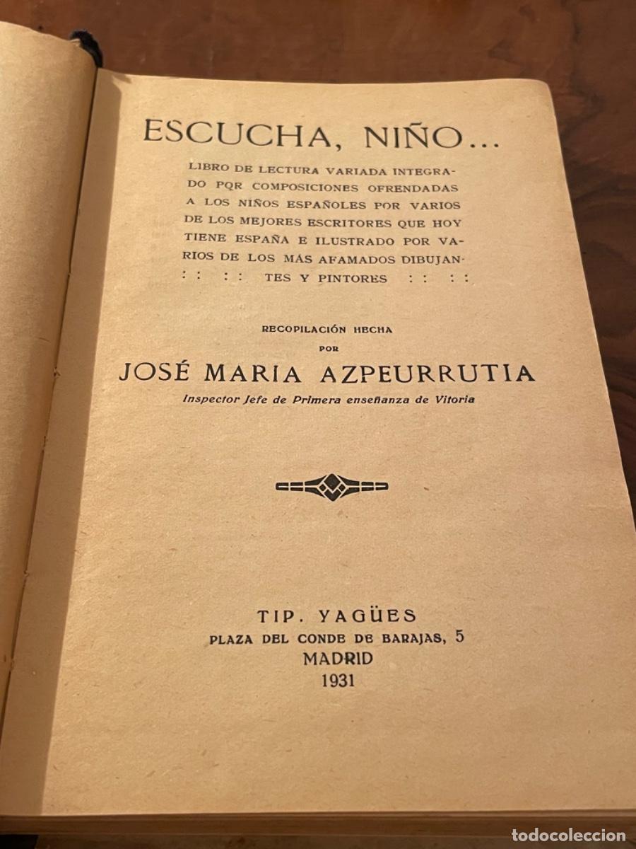 Libros antiguos: Escucha, ni&ntilde;o. Libro educativo de 1931 - Foto 2