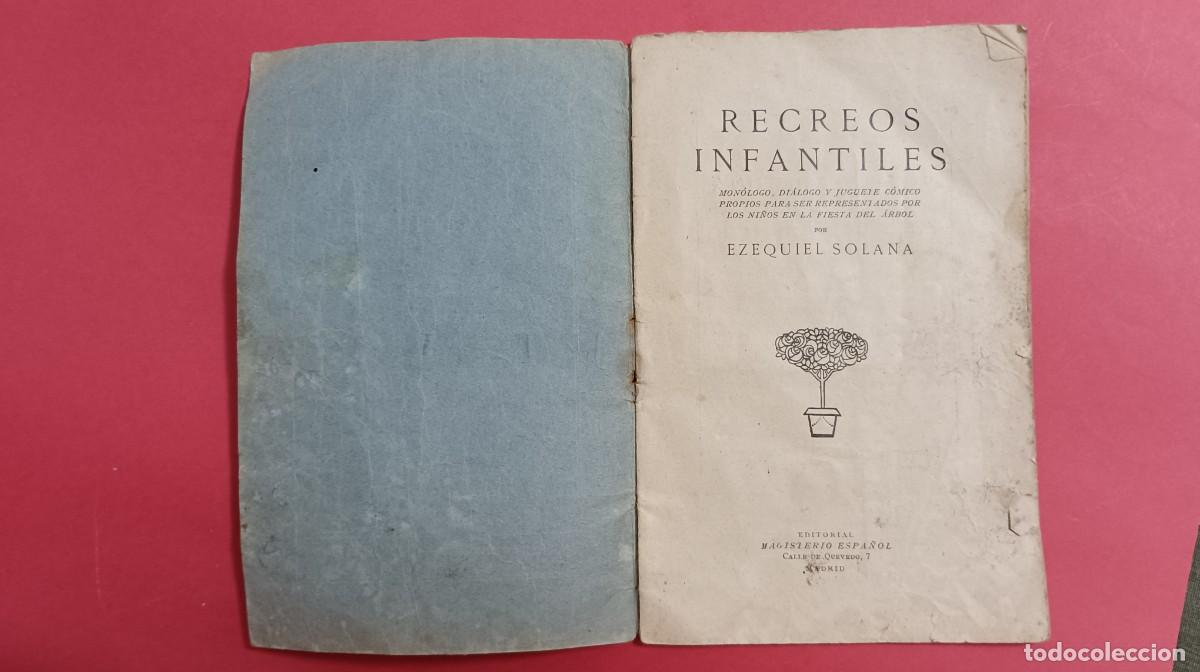 Libros antiguos: RECREOS INFANTILES, SOLANA. - Foto 2