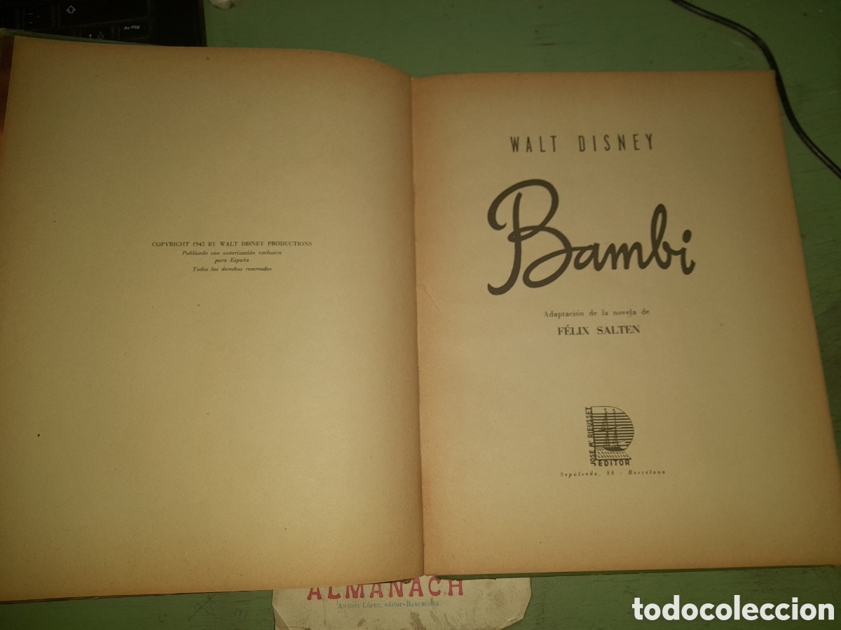 Libros antiguos: Cuento Bambi ,de Walt Disney a&ntilde;o 1045 - Foto 8
