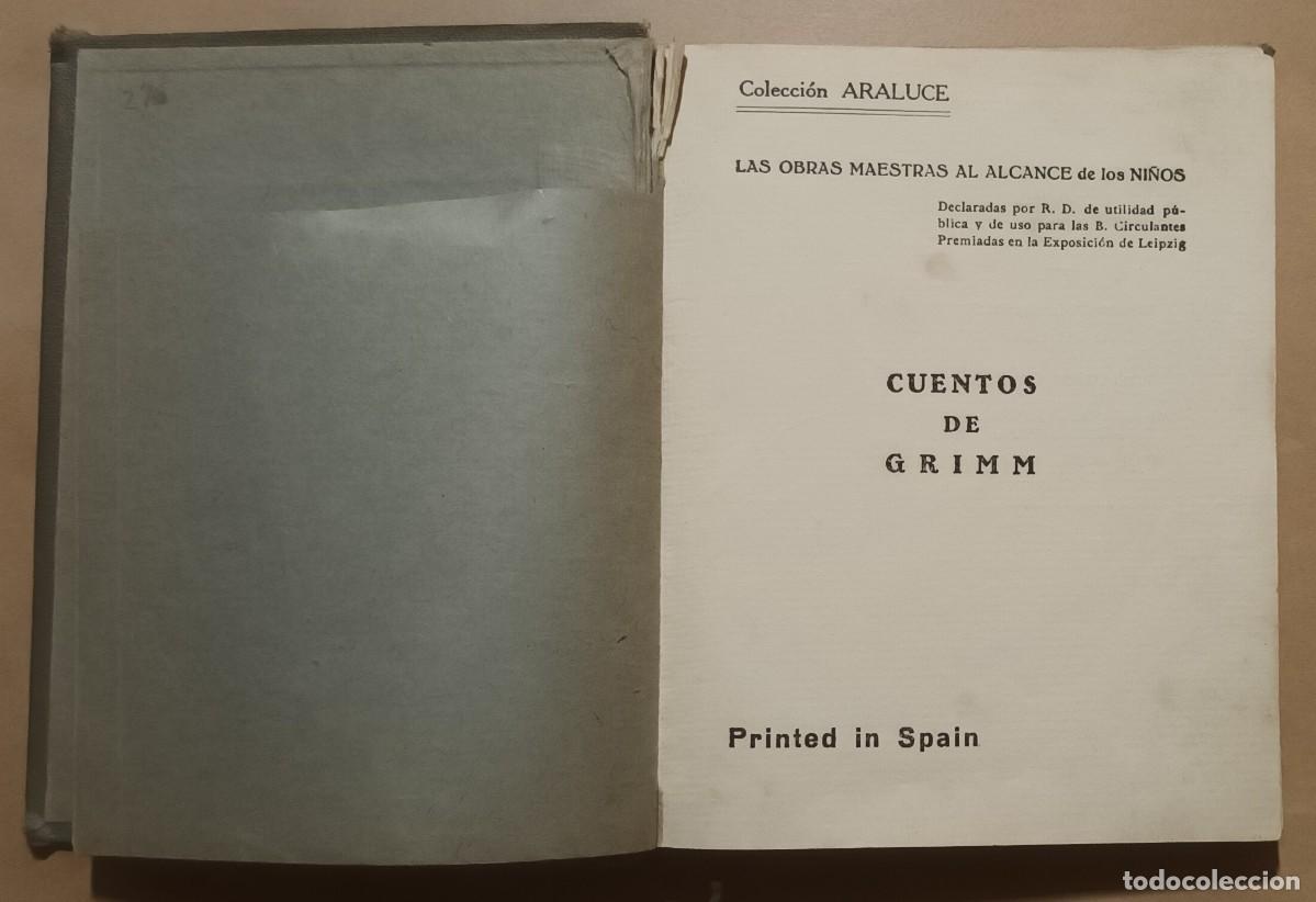 Libros antiguos: CUENTOS DE GRIMM - COLECCI&Oacute;N ARALUCE - 1926 - Foto 4