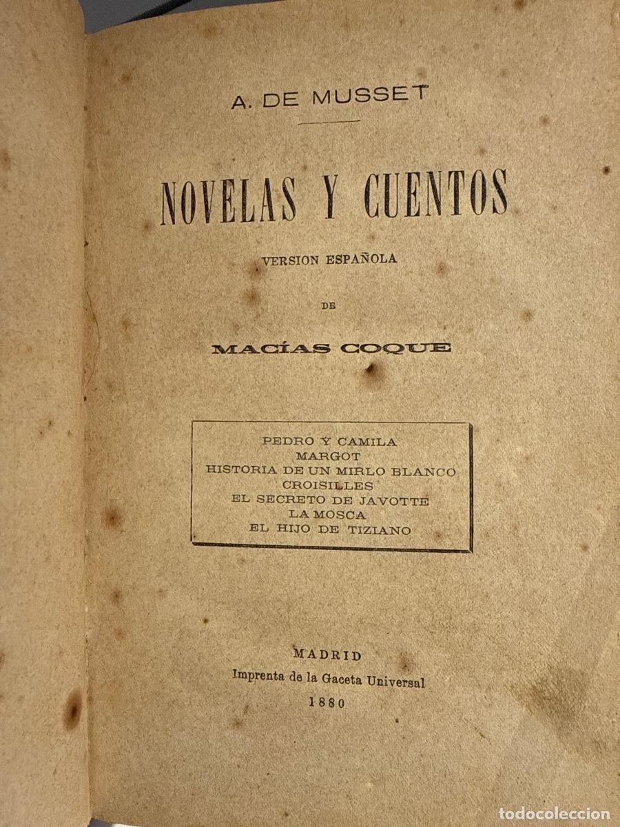 Libros antiguos: Novelas y cuentos A de Musset 1880 - Foto 1