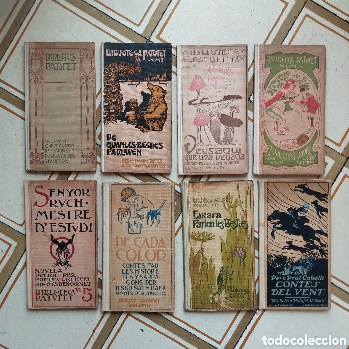 Libros antiguos: BIBLIOTECA PATUFET COL&middot;LECCI&Oacute; COMPLETA 8 VOLUMS JUNCEDS ETC