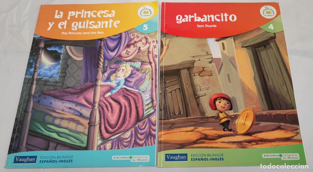 Libros antiguos: 2 CUENTOS INFANTILES VAUGHAN, EDICION BILINGUE ESPA&Ntilde;OL INGLES, GARBANCITO, LA PRINCESA Y EL GUISANTE